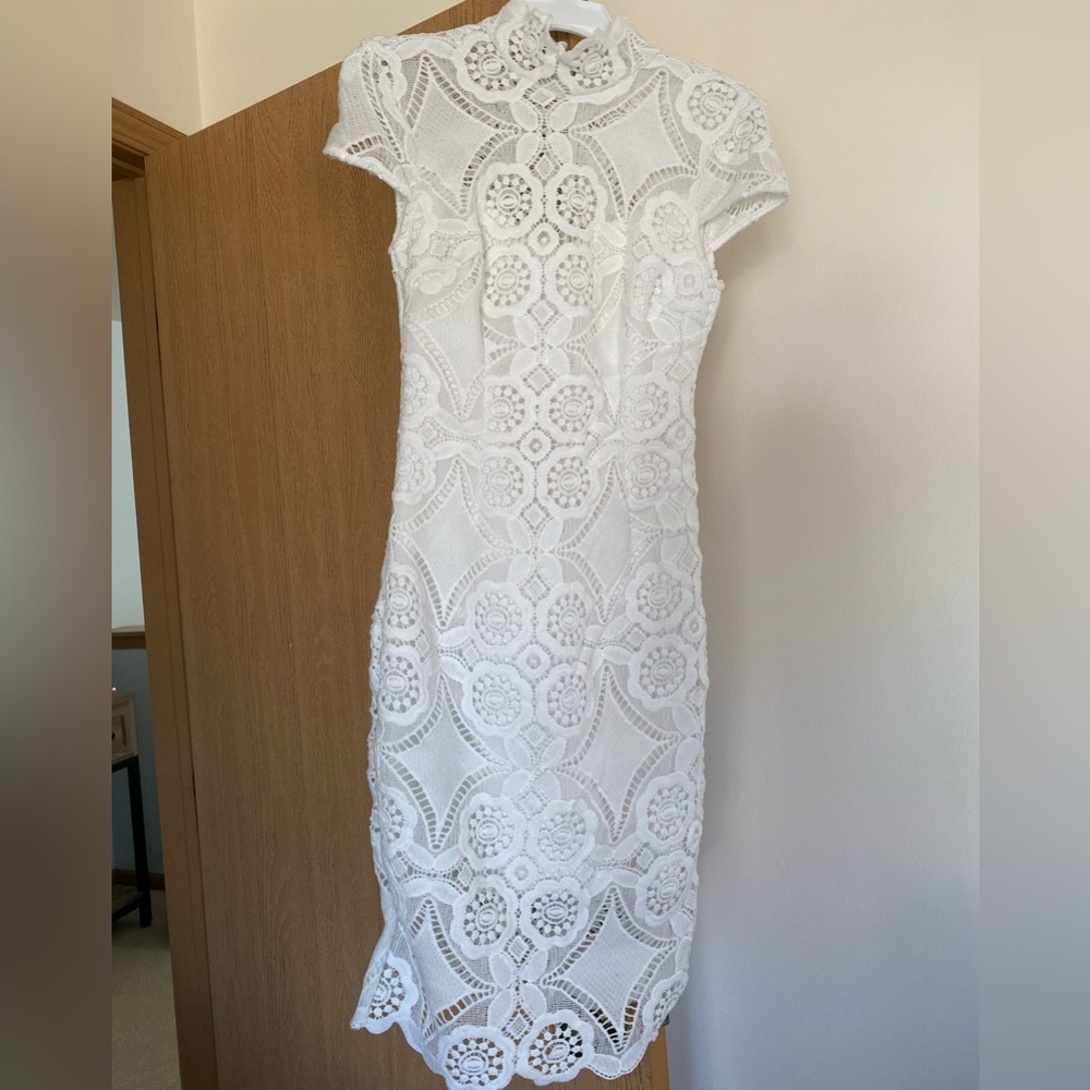 JCPenney white lace dress size petite 2